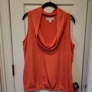 Michael Kors Vibrant Orange Cowl Neck Top